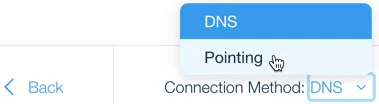 Domainin ohjaus Wix-palveluun: Pointing-asetuksen valitseminen